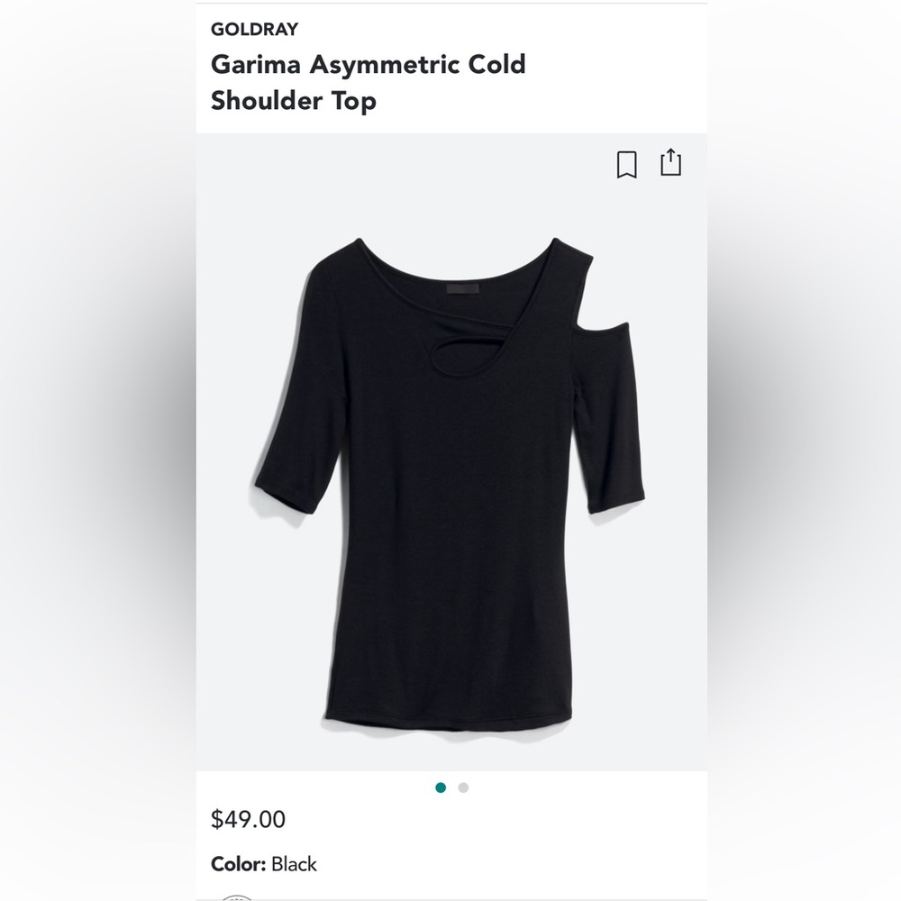 Garima black asymmetrical top by Goldray size small